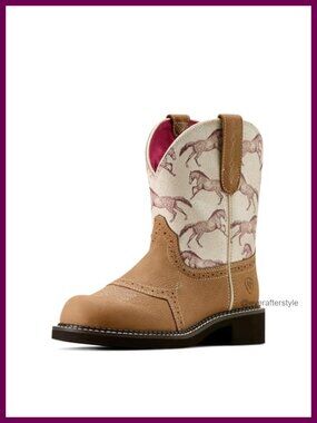 Western Boot Round Toe Calf High Synthetic Rubber Sole